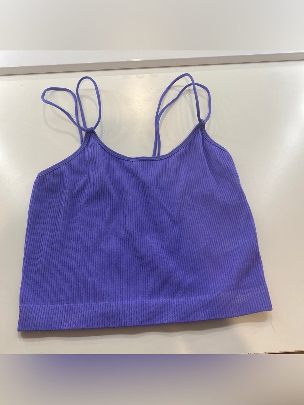 Colsie Purple Ribbed Double-Strap Bralette I Crop Cami